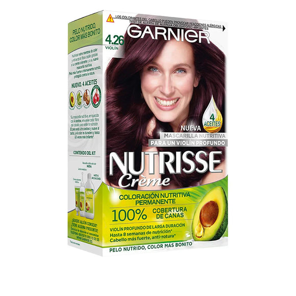 Colorazione permanente Nutrisse Garnier con 4 oli nutritivi per capelli 100 percento copertura greige