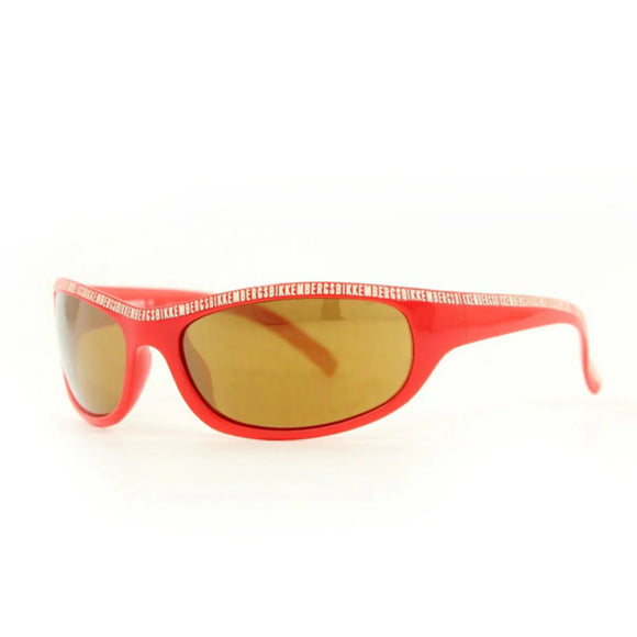 Occhiali da sole smart per uomo e donna con design rosso e lenti marroni, perfetti per ogni occasione estiva