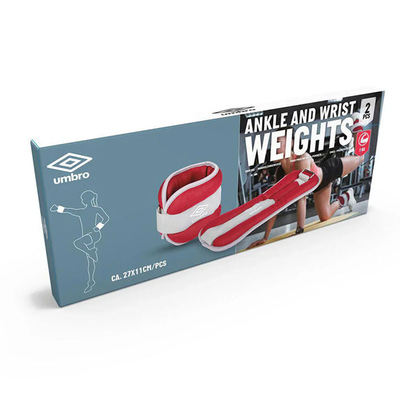 Pesi Umbro da 1 kg in rosso acceso per intensificare l'allenamento, ideale per una recensione efficace
