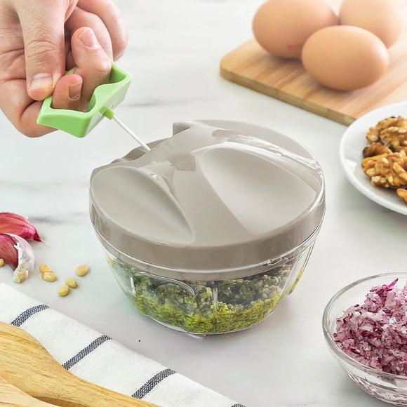 Mini Tritatutto Manuale con Corda Spinop di InnovaGoods per tritare ingredienti facilmente