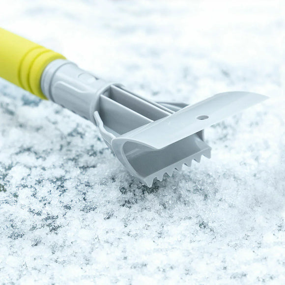 Raschietto per ghiaccio telescopico 3 in 1 su neve, ideale per rimuovere ghiaccio dall'auto in inverno