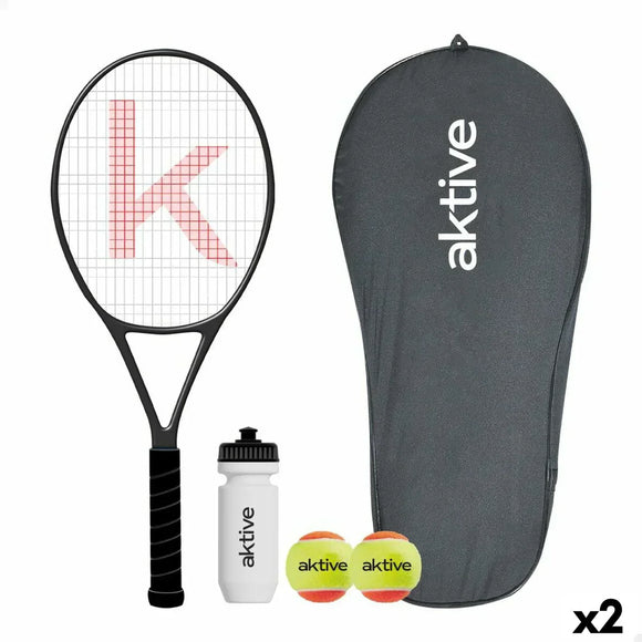 Set Racchetta da Tennis Aktive con due racchette, borraccia e palline per sport e svago all'aperto