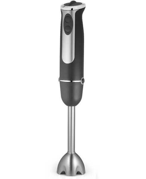 Frullatore a immersione dal design moderno con manico ergonomico e lama in acciaio inox