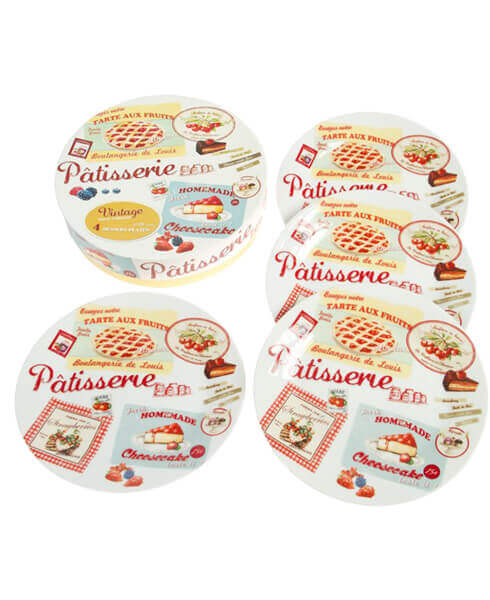 Collezione di Etichette Vintage per Pasticceria con Design Colorato e Stile Retro