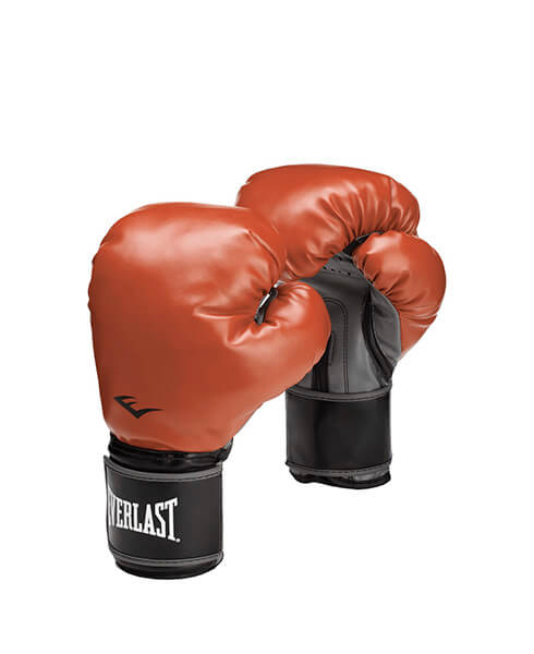 Guanti da boxe in pelle nera e rossa della Powerlast, parte della collezione di accessori per boxe innovativi