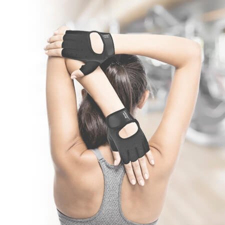 Guanti da allenamento neri per comfort e supporto, parte della collezione di prodotti originali per allenamento