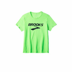 Maglia a Maniche Corte Uomo Brooks Distance Sleeve 3.0 Verde