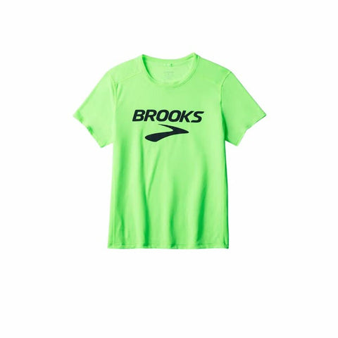 Maglia a Maniche Corte Uomo Brooks Distance Sleeve 3.0 Verde