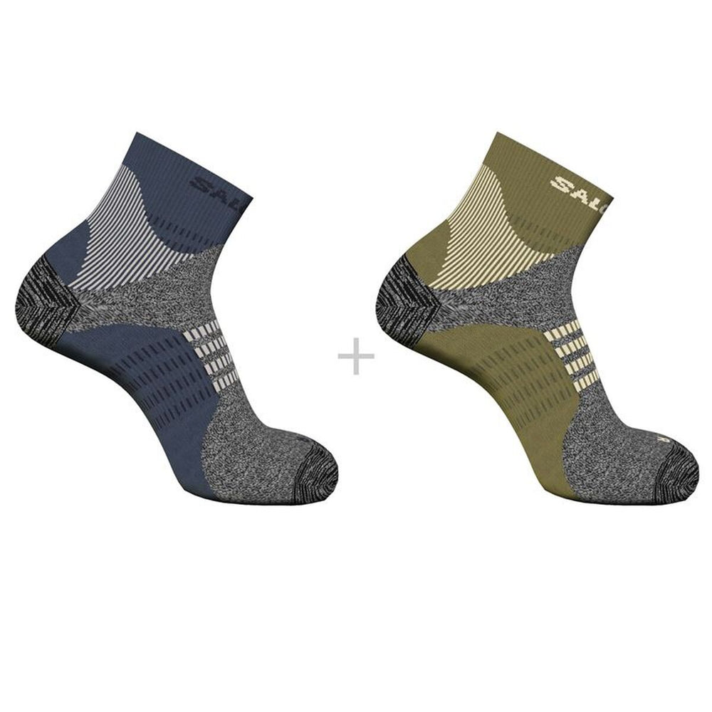 Calzini Sportivi Salomon X Ultra Access Quarter Oliva 2 paia