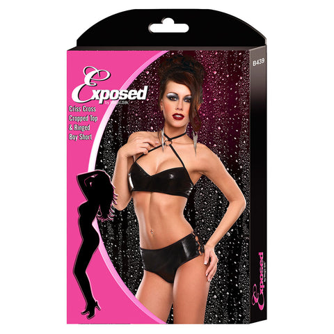 Set di Lingerie Exposed Nero (S/M)