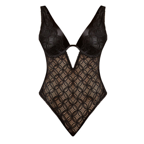 Leotard Exposed Black L/XL