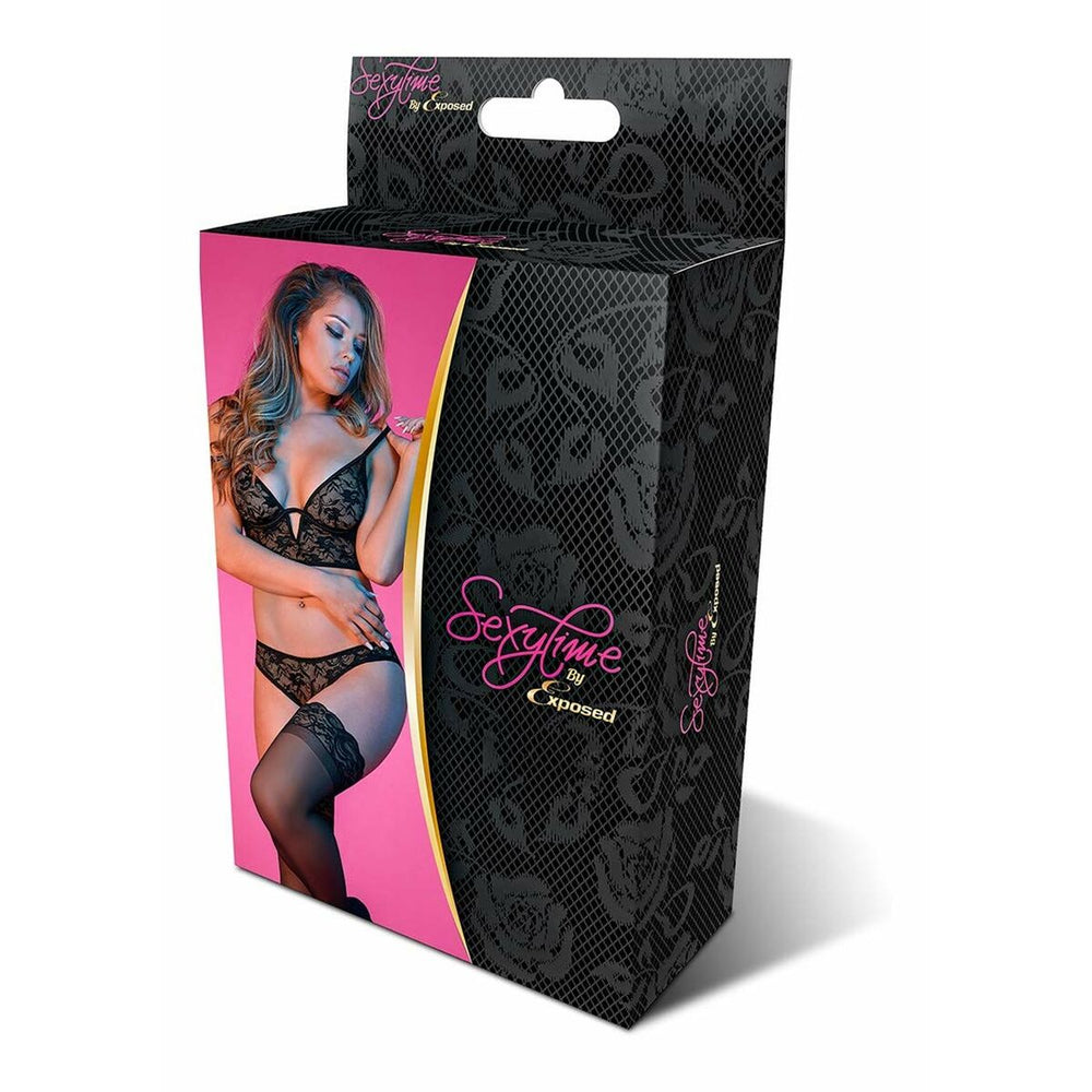 Set di Lingerie Exposed Nero (L/XL)