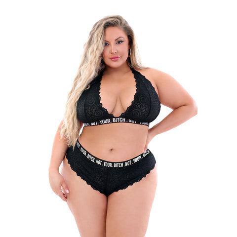 Set di Lingerie Fantasy Lingerie Nero (Queen size)