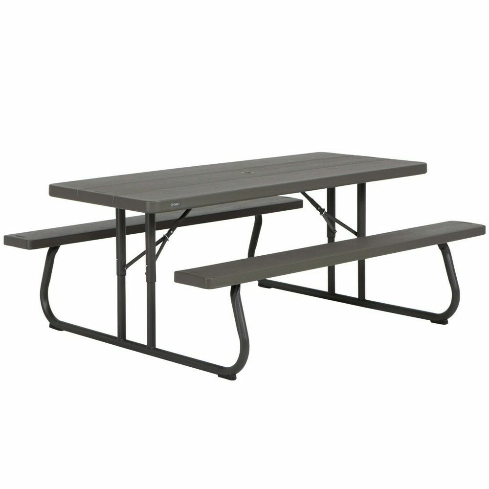 Tavolo da picnic Lifetime Legno Marrone Pieghevole Acciaio Plastica 183 x 145 x 74 cm