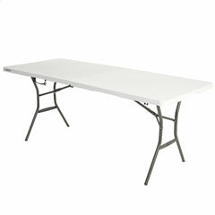 Tavolo Pieghevole Lifetime Bianco Rettangolare Acciaio Plastica 185 x 76 x 74 cm