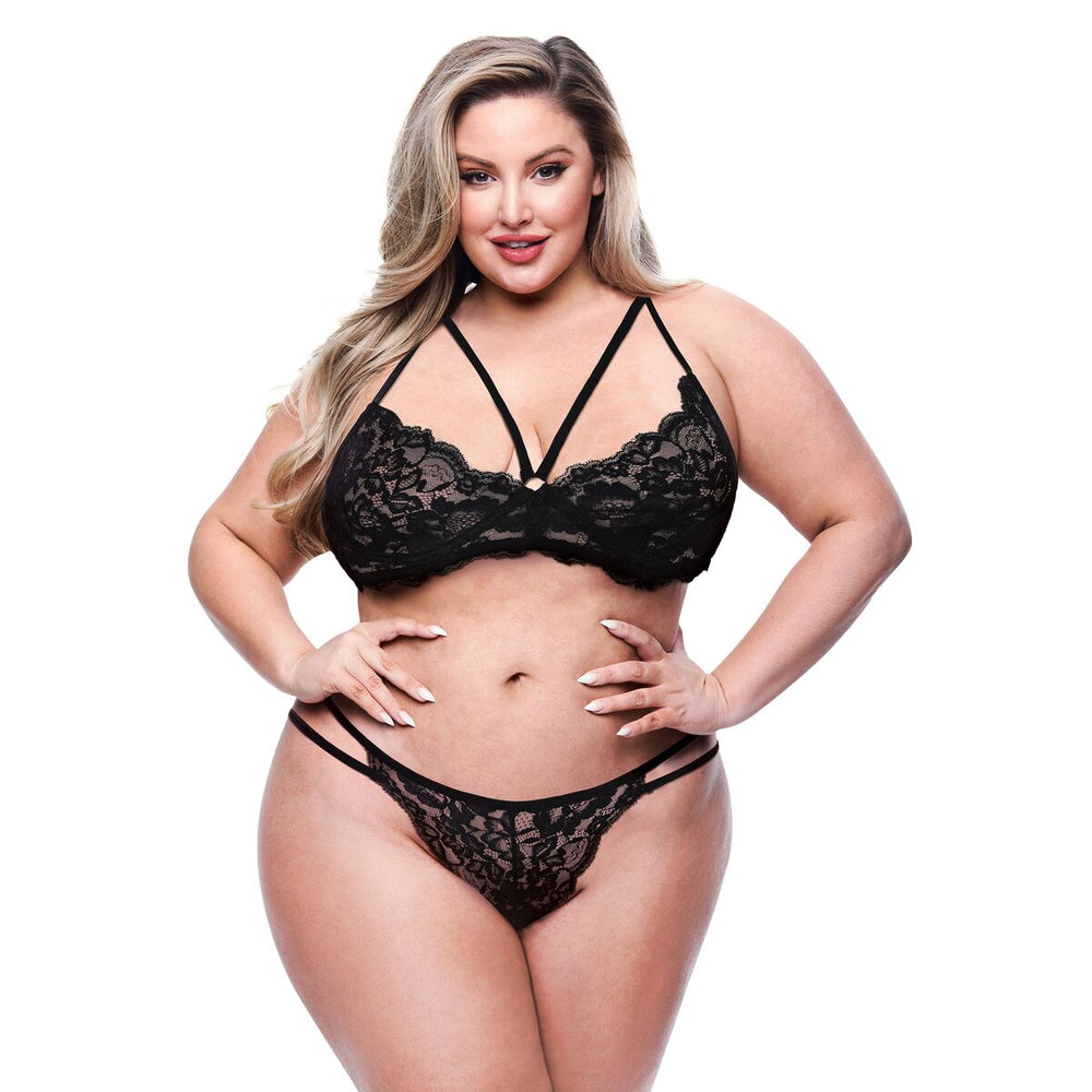 Set di Lingerie Baci Lingerie Nero (Queen size)