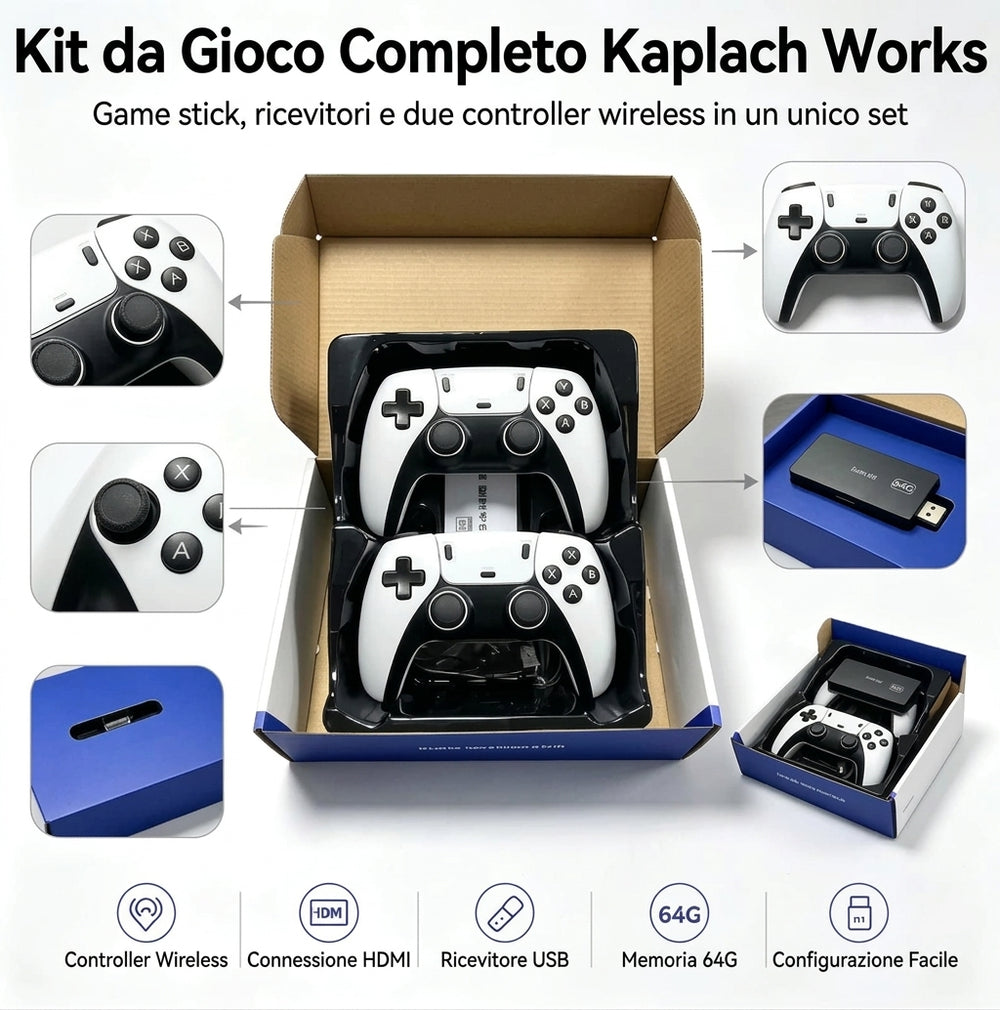 M15 4K Retro Game Stick, 64GB Built-in 20000+ Classic Games, Wireless Controller Game Console, 20+ Simulators Support, HD TV Video Gaming Player