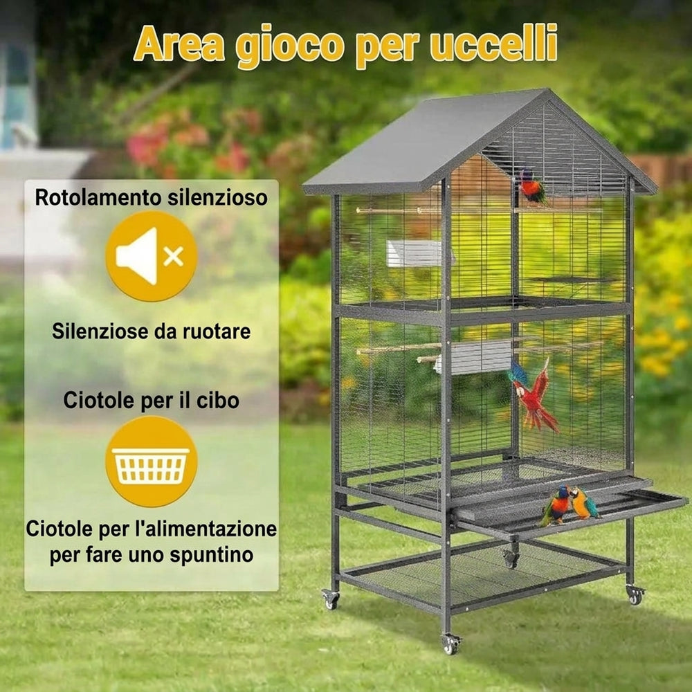 Grande Voliera in Metallo per Uccelli da Esterno