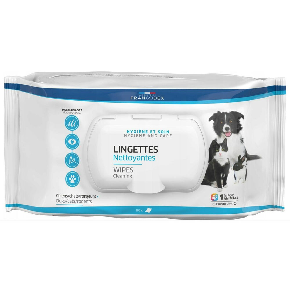 Salviettine Inumidite per Animali Domestici Francodex FR172205 80 uds 80 Unità (80 Pezzi)
