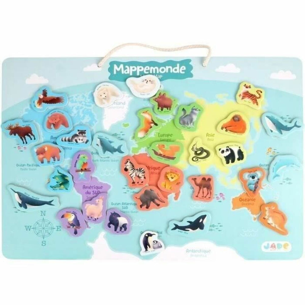 Juego Educativo 40 x 30 cm Multicolor Mapamundi