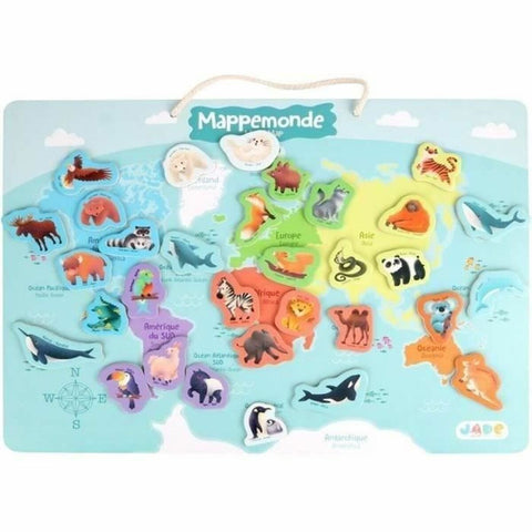 Educational Game 40 x 30 cm Multicolour World Map
