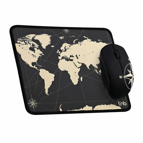 Mouse e Tappetino Gaming T'NB TNB TRAVEL Nero Mappamondo