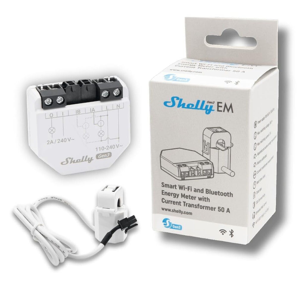 Modulo interruttore Wi-Fi Shelly EM GEN3 + 50 A CT