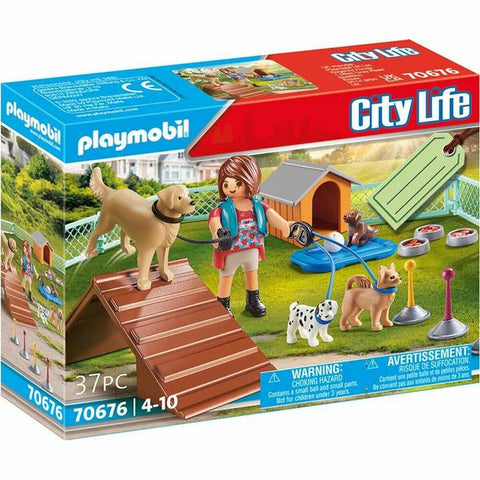 Playset Playmobil City Life Cane Allenamento 70676 (37 pcs)