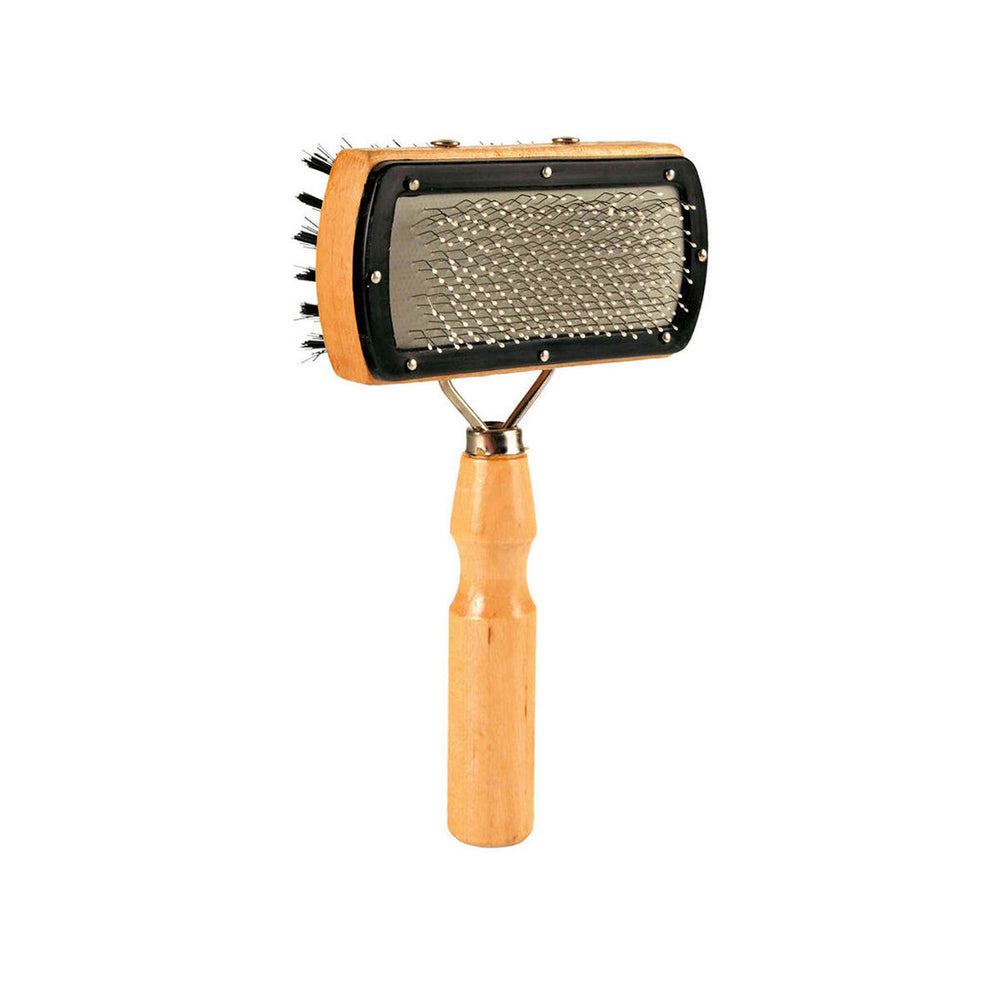 Cepillo para cardar Trixie Nailon Madera Metal 10 × 18 CM Bicolor