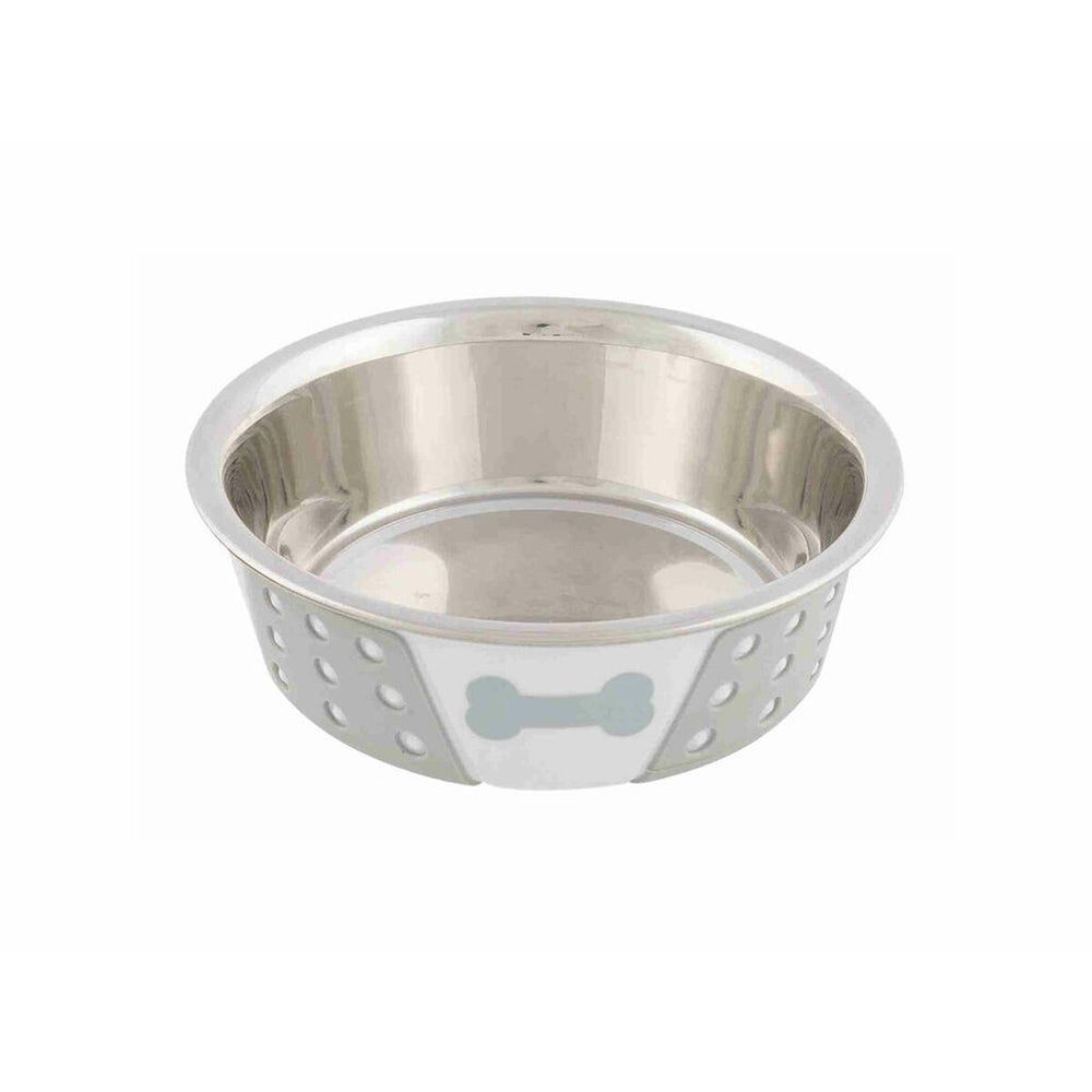 Ciotola per animali domestici Trixie Bianco Grigio Silicone Acciaio inossidabile 400 ml 0,4 l