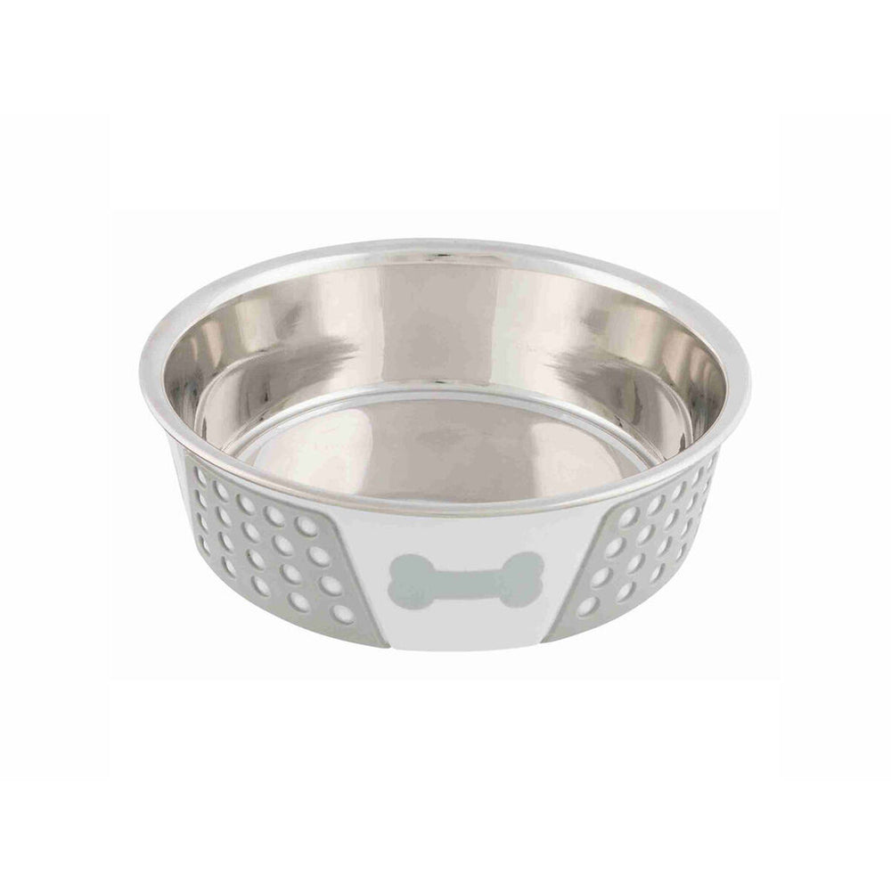 Ciotola per animali domestici Trixie Azzurro Bianco Grigio Silicone Acciaio inossidabile 1,4 L