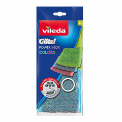 Spugna Vileda glitzi Acciaio inossidabile Colori assortiti (Elimina le macchie più difficili e incrostate) (2 Unità) (2 Pezzi)