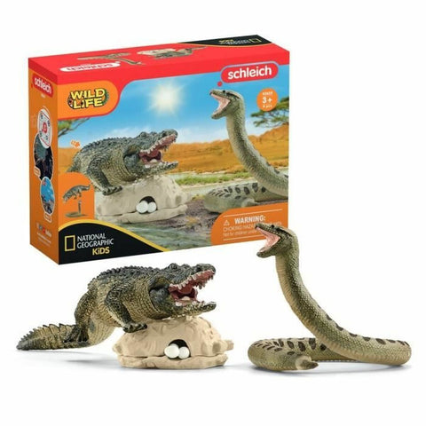 Playset Schleich Alligator/Anaconda Duel Set 4 Pezzi