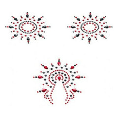 Set Gloria Negro y Rojo Mystim (3 pcs)
