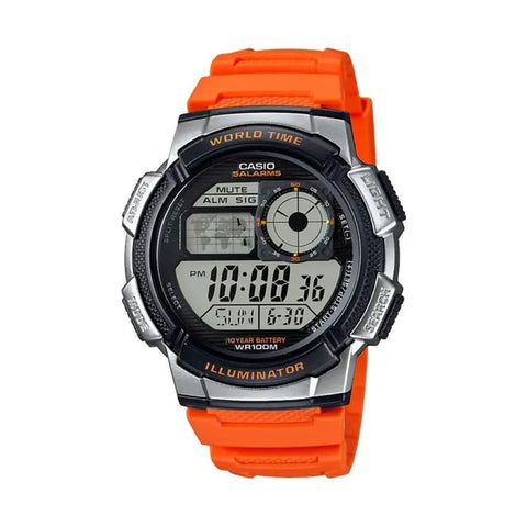 Orologio Uomo Casio WORLD TIME ILLUMINATOR Arancio (Ø 43 mm)