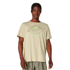 Camiseta de Manga Corta Hombre Asics Fujitrail Logo Beige