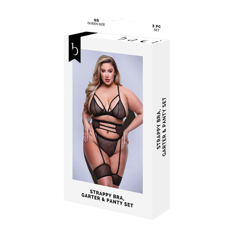 Conjunto de Lencería Baci Lingerie Negro 3 Piezas (Queen)