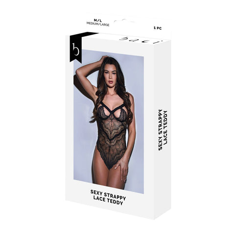 Body Baci Lingerie Sexy Strappy Lace Negro S/M