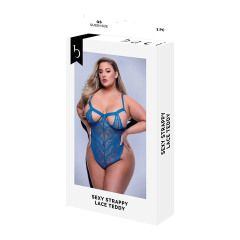 Conjunto de Lencería Baci Lingerie Lace Teddy Azul (Queen)