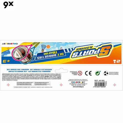 Juego de Raquetas Colorbaby 22 x 48 x 1,8 cm (6 Unidades)