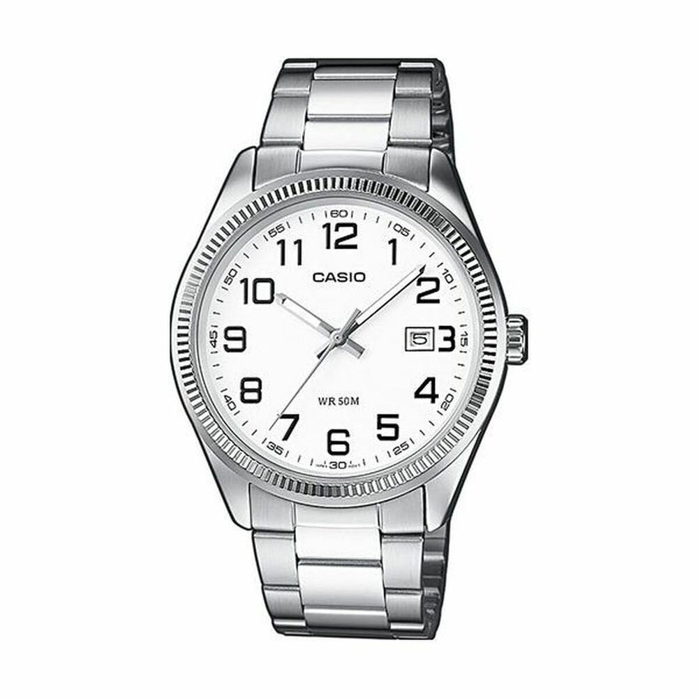 Orologio Unisex Casio DATE Bianco Argentato (Ø 39 mm) (Ø 38,5 mm)