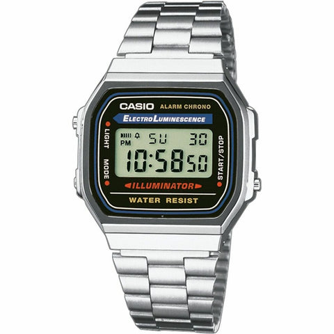 Reloj Unisex Casio A168WA-1YES Negro Plateado (Ø 36 mm)