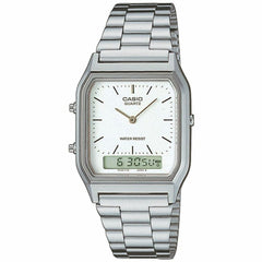 Unisex Watch Casio AQ-230A-7DMQYES White Silver (Ø 38,5 mm) (Ø 29 mm)