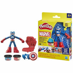 Set di Plastilina Play-Doh Capitán América Set Stamper Shield Multicolore