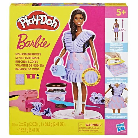 Set di Plastilina Play-Doh Barbie Fashionista Ruffles Multicolore 730 g