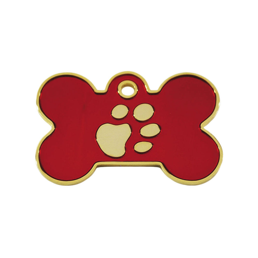 Targhetta per collana Imarc Bone Rosso Dorato