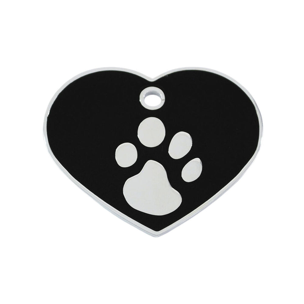 Targhetta per collana Imarc Heart Nero Argentato