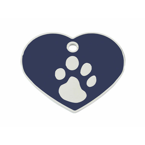 Identification plate for collar Imarc Heart Blue Silver