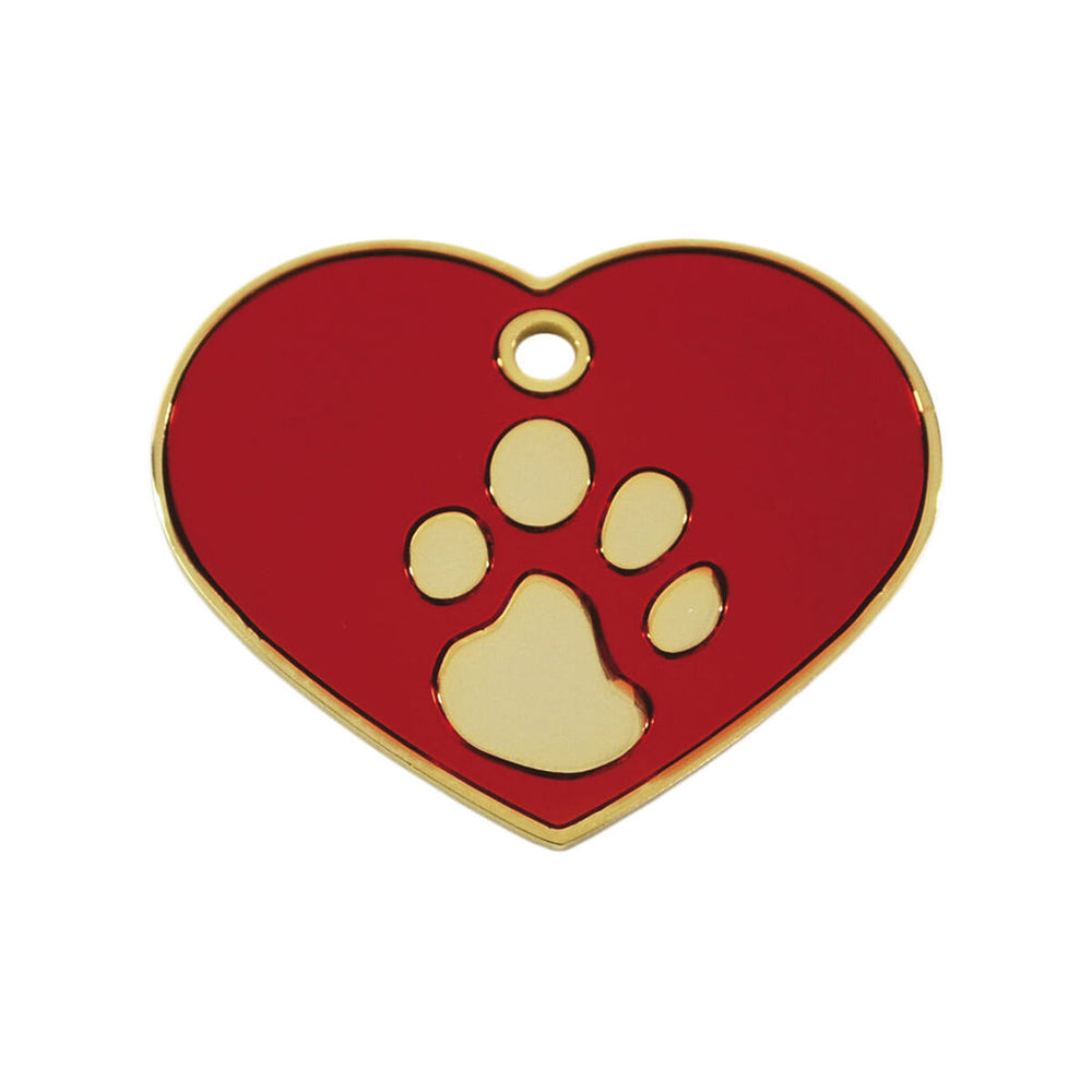 Targhetta per collana Imarc Heart Rosso Dorato