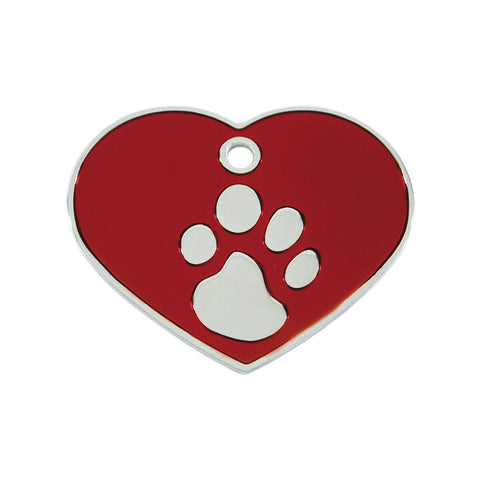 Targhetta per collana Imarc Heart Rosso Argentato